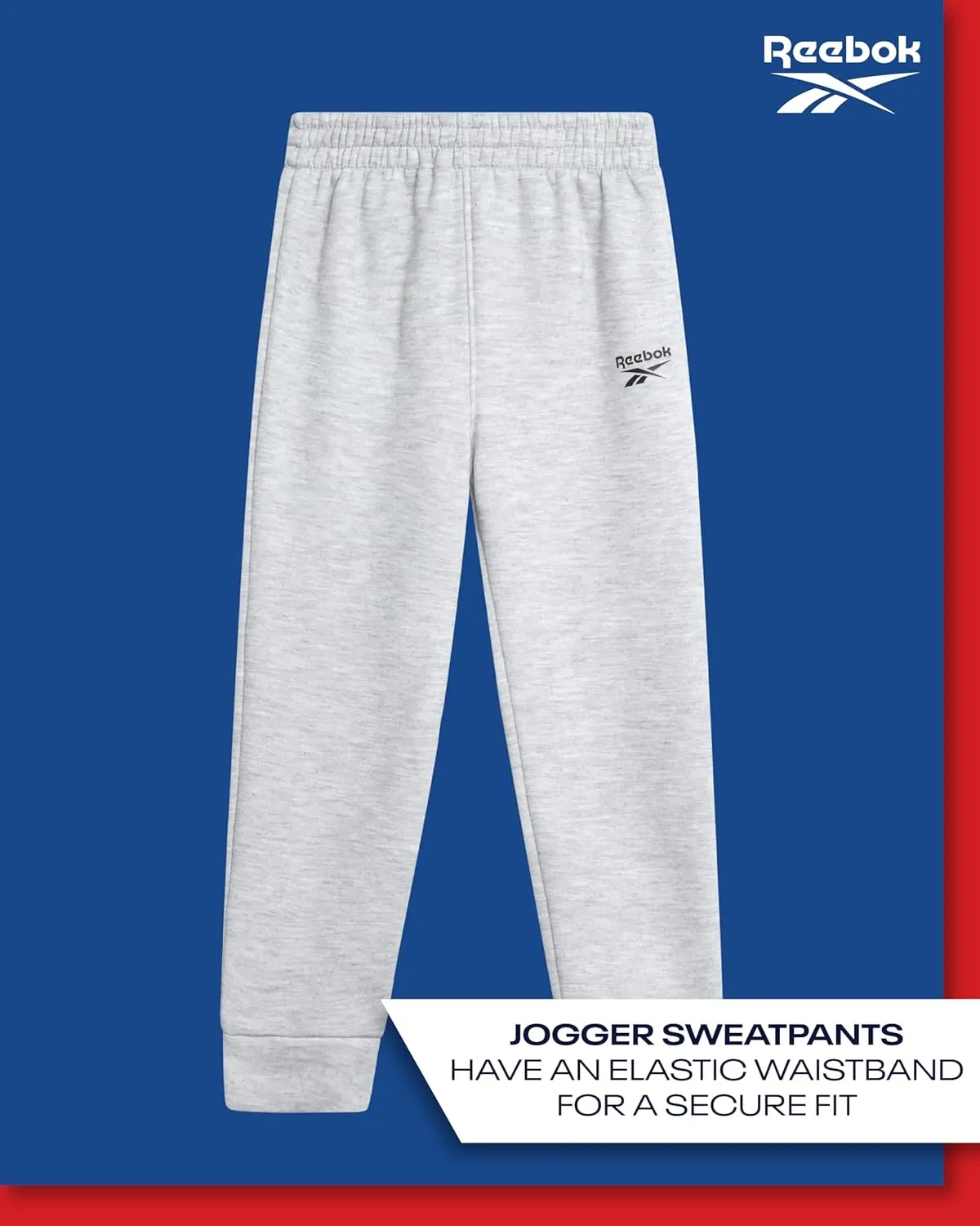 Reebok Toddler Boys' Sweatsuit Set - 2 Piece Active Fleece Hoodie Sweatshirt and Jogger Sweatpants Set for Boys (Sizes: 2T-7)