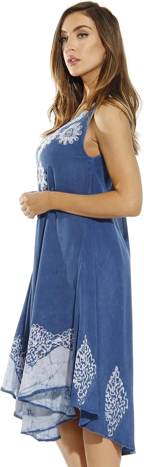 Riviera Sun Batik Embroidered Dress Sundresses for Women