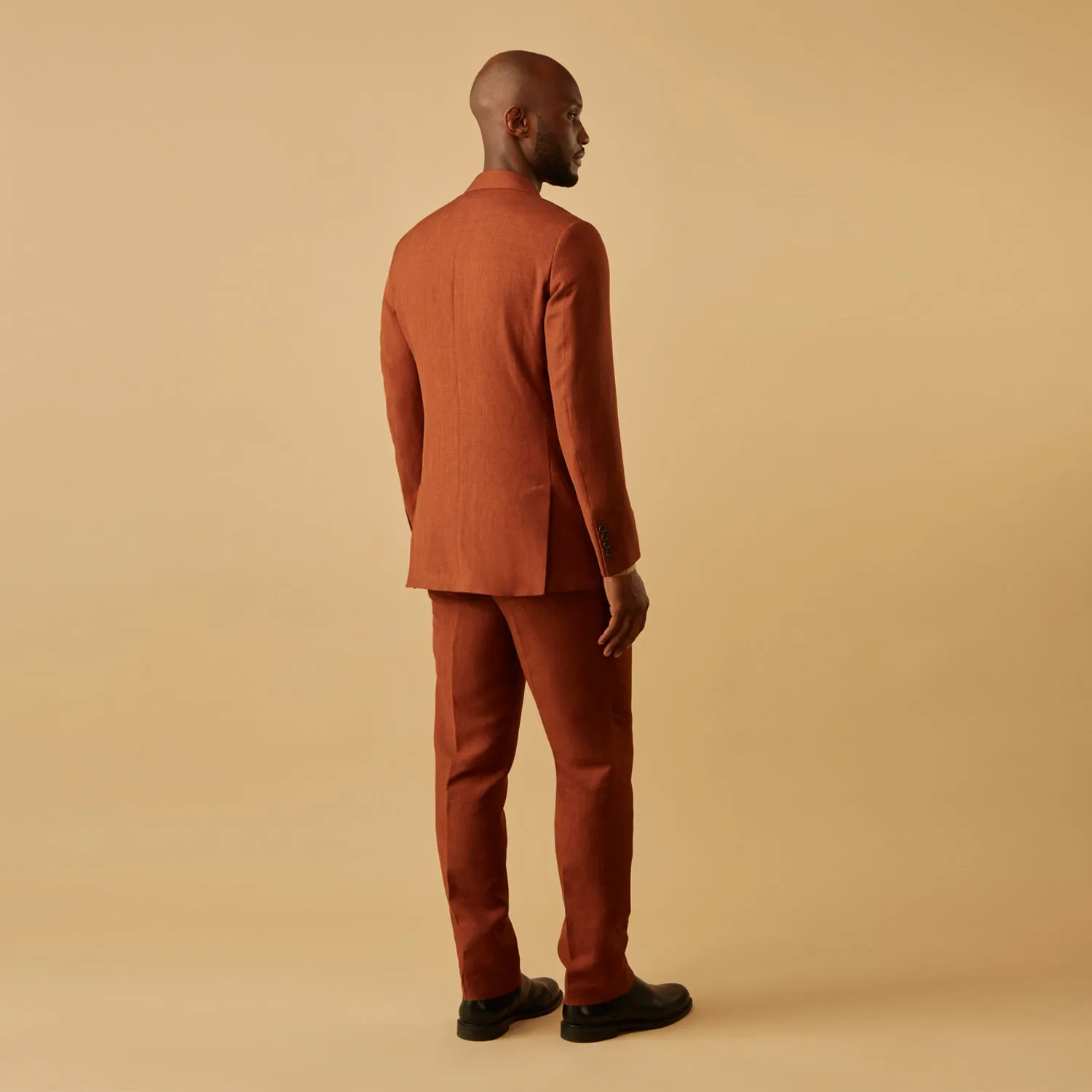 Rust Linen-Wool-Silk Bertie Blazer