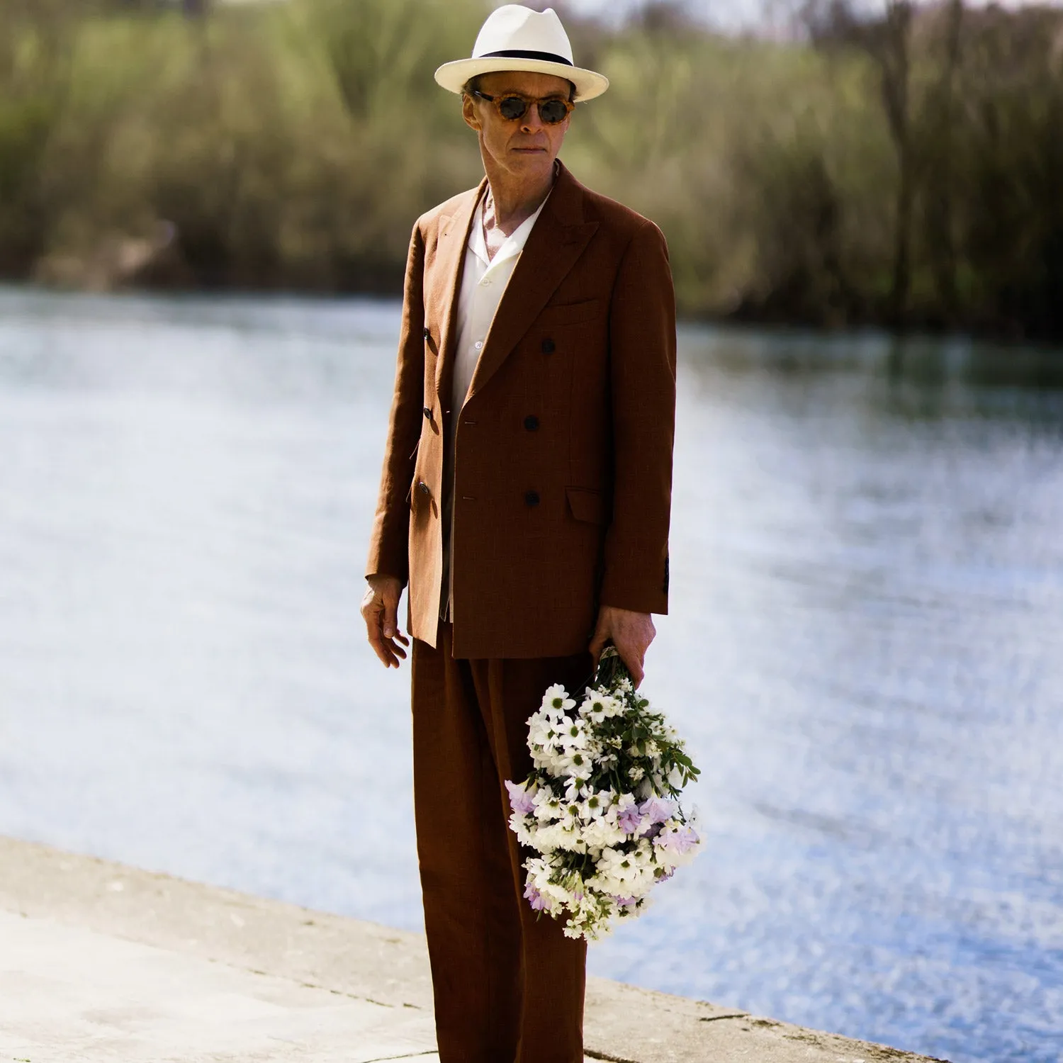Rust Linen-Wool-Silk Bertie Blazer