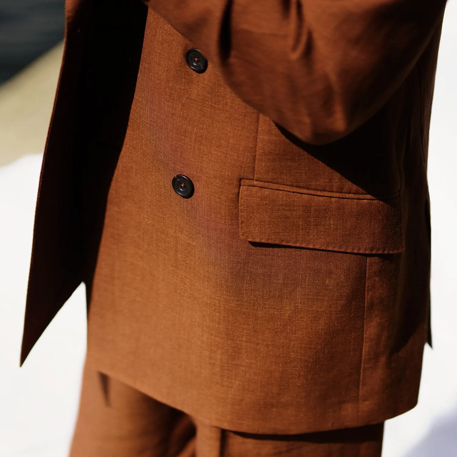 Rust Linen-Wool-Silk Bertie Blazer