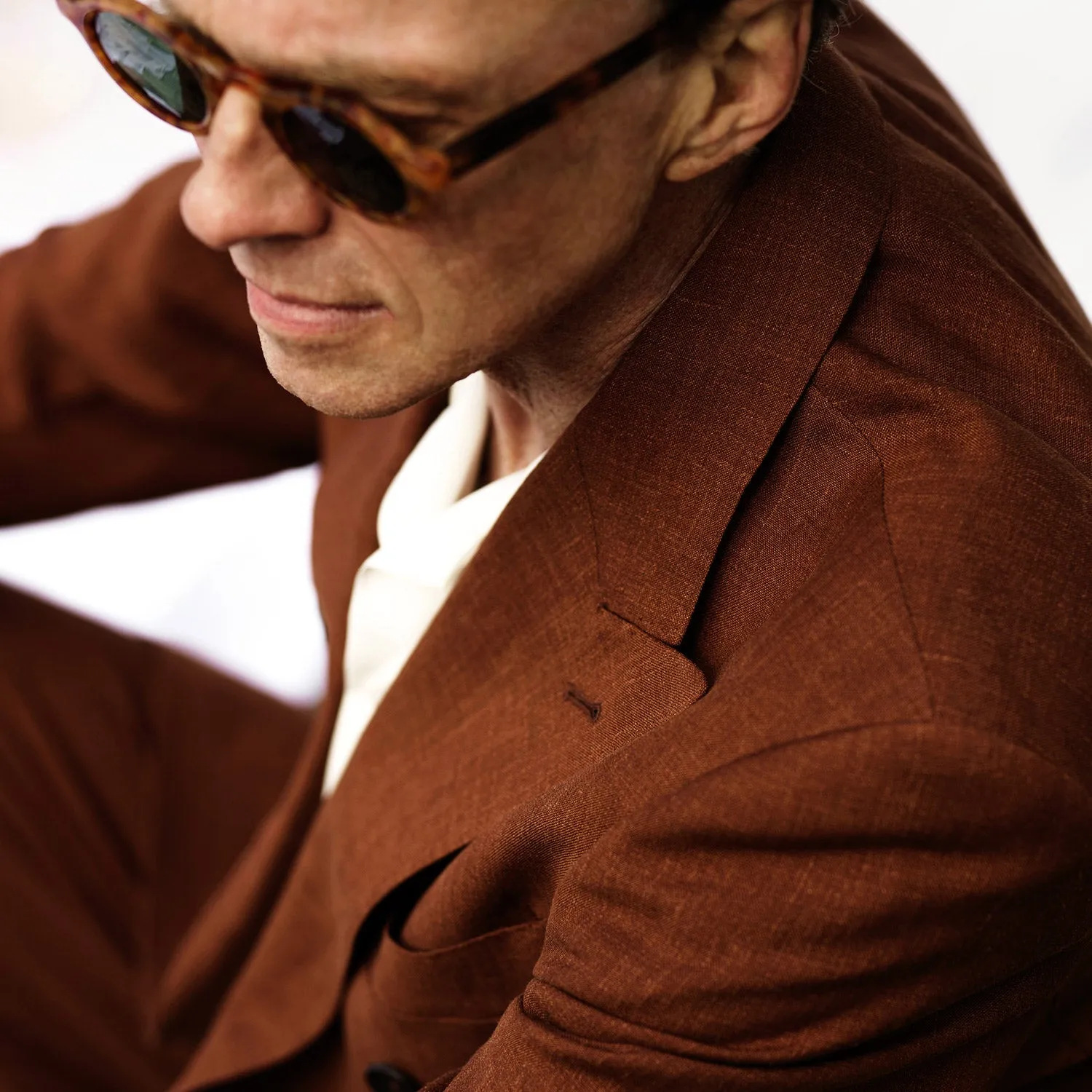 Rust Linen-Wool-Silk Bertie Blazer