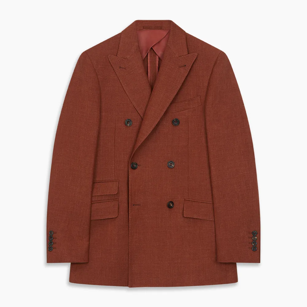Rust Linen-Wool-Silk Bertie Blazer