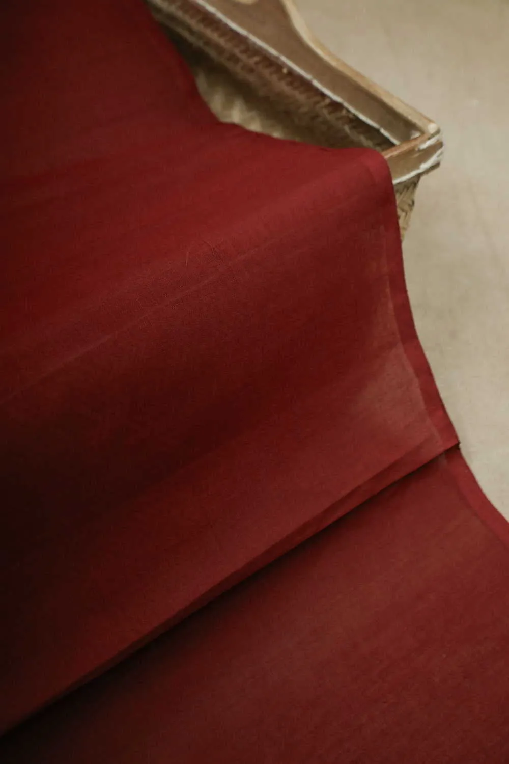 Rustic Maroon Mangalagiri Plain Cotton Fabric