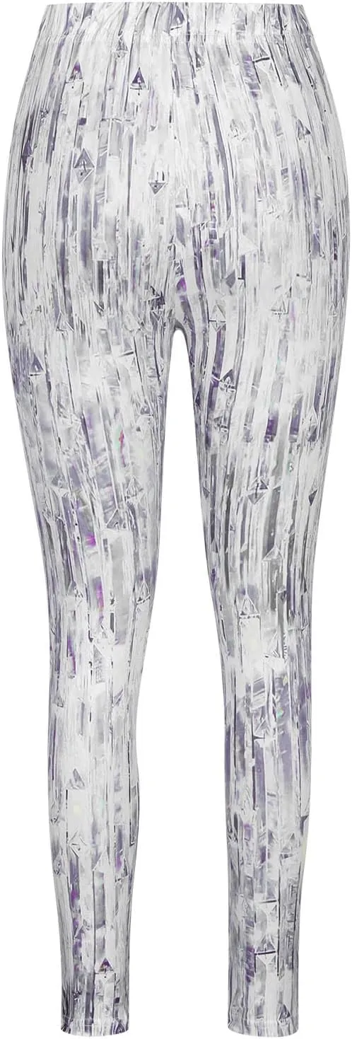 Sequin Print Pants Women Fashion Y2K Yoga Workout Leggings Stretch High Waisted Elastic Streetwear Cozy Lounge Slacks