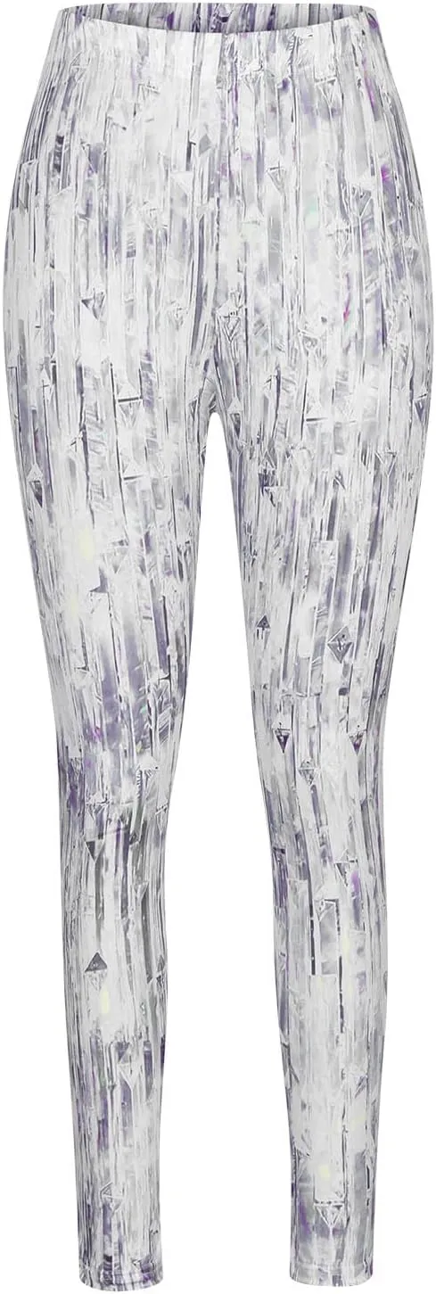 Sequin Print Pants Women Fashion Y2K Yoga Workout Leggings Stretch High Waisted Elastic Streetwear Cozy Lounge Slacks