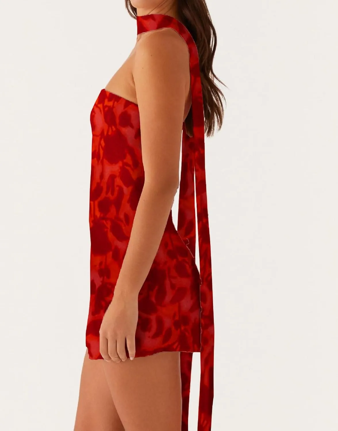 Sexy Strapless Tube Floral Mini Dress Boho Off Shoulder Slim Fit Short Bandeau Dress Going Out Night Party Dresses