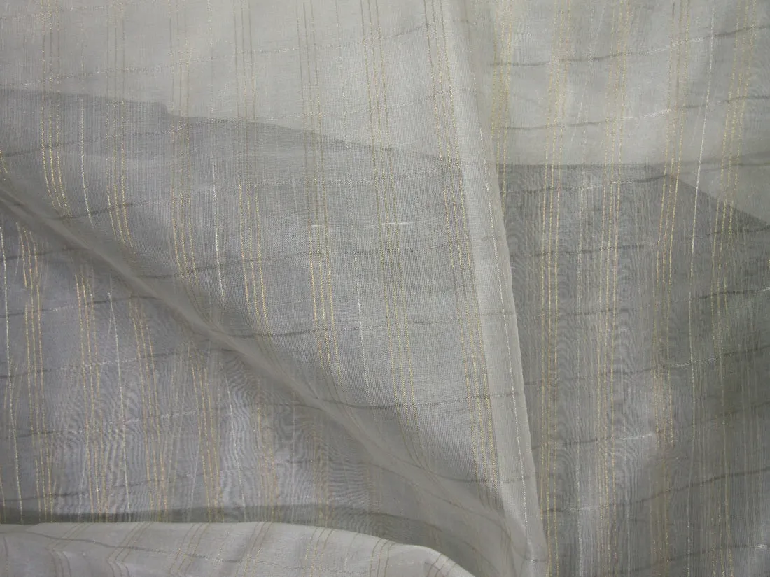 silk organza fabric metallic gold and silver plaids fabric 44&quot;