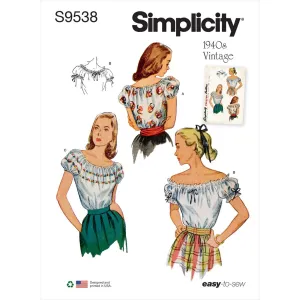 Simplicity Sewing Pattern S9538 Misses' Blouses