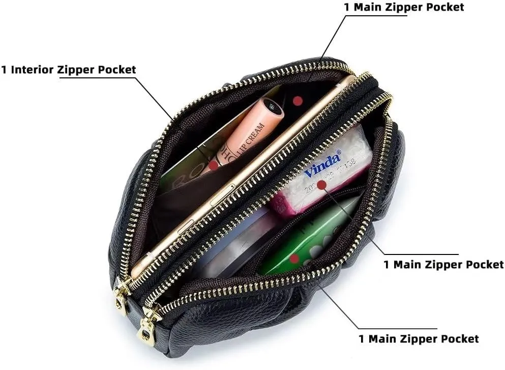 Small Wristlet Bag for Women Retro Genuine Leather Clutch Purse Roomy Travel Phone Wallet with Detachable Wrist Strap