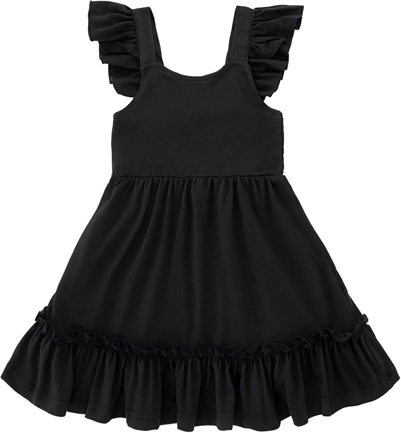 Smocked Dress Girls Solid Spring Summer Dresses for Toddler Sleeveless Sundress 2-6 Years