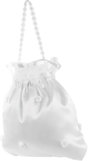 SOIMISS Bridal Flower Bag for Wedding Satin Bridal Dolly Bag Lace Flowers Purse for Women Perfect Present for Bridesmaid