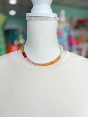Spartina Sawyer Stone 17” Pink & Green Stone Necklace
