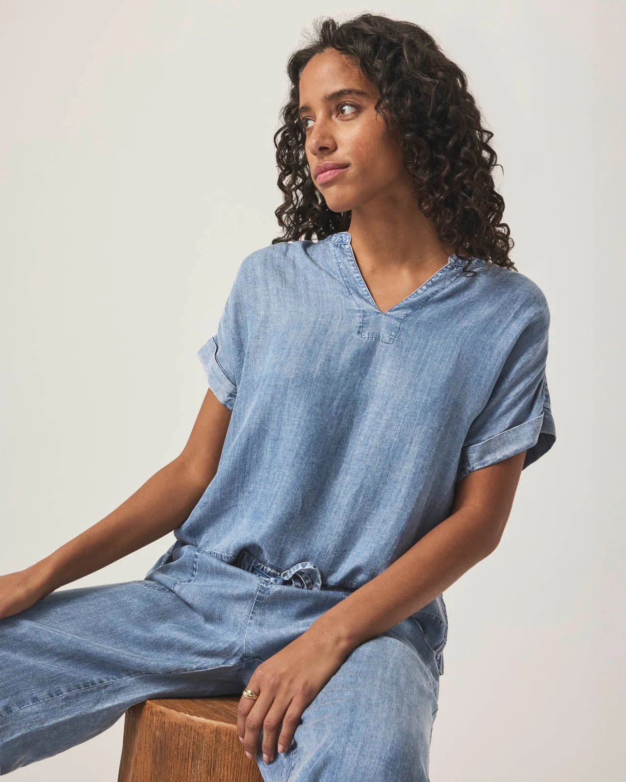 St. Tropez Indigo Blouse