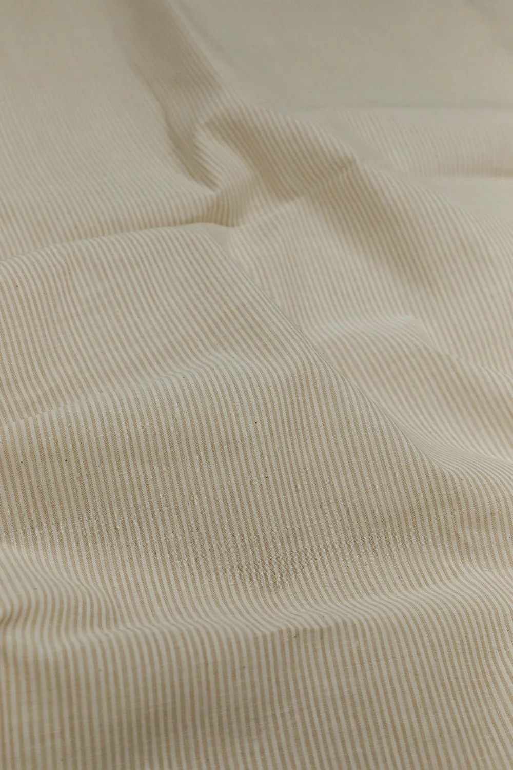 Stripes on Cream Mangalagiri Cotton Fabric