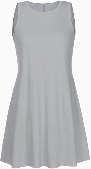 Summer Dresses for Women 2025 Sleeveless Mini Sundresses Crewneck Swing Dress Trendy Vacation Beach Dress with Pockets