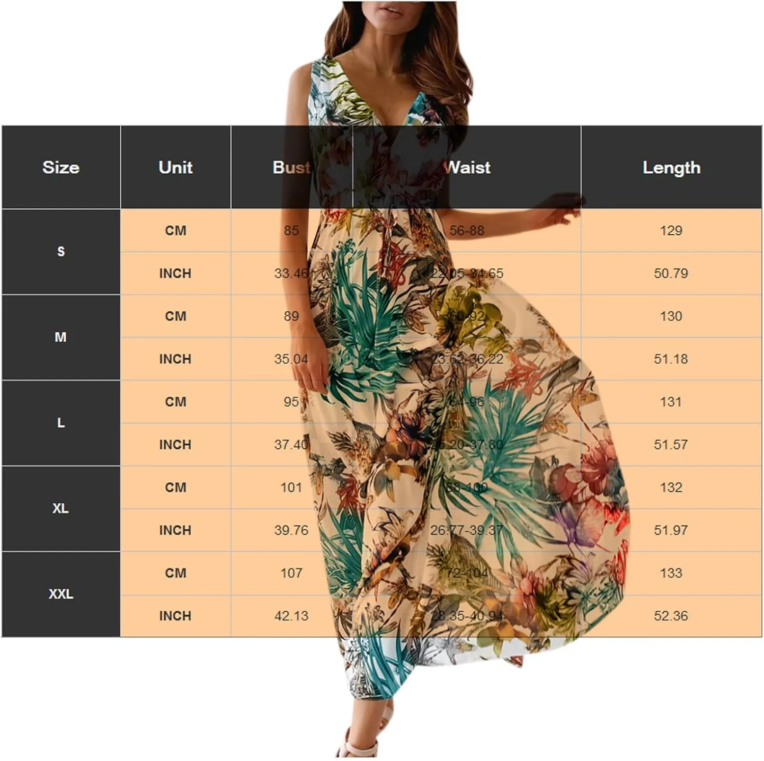 Summer Dresses for Women 2025 Trendy Sleeveless V Neck Floral Hawaiian Dress Flowy Maxi Sexy Beach Sundresses