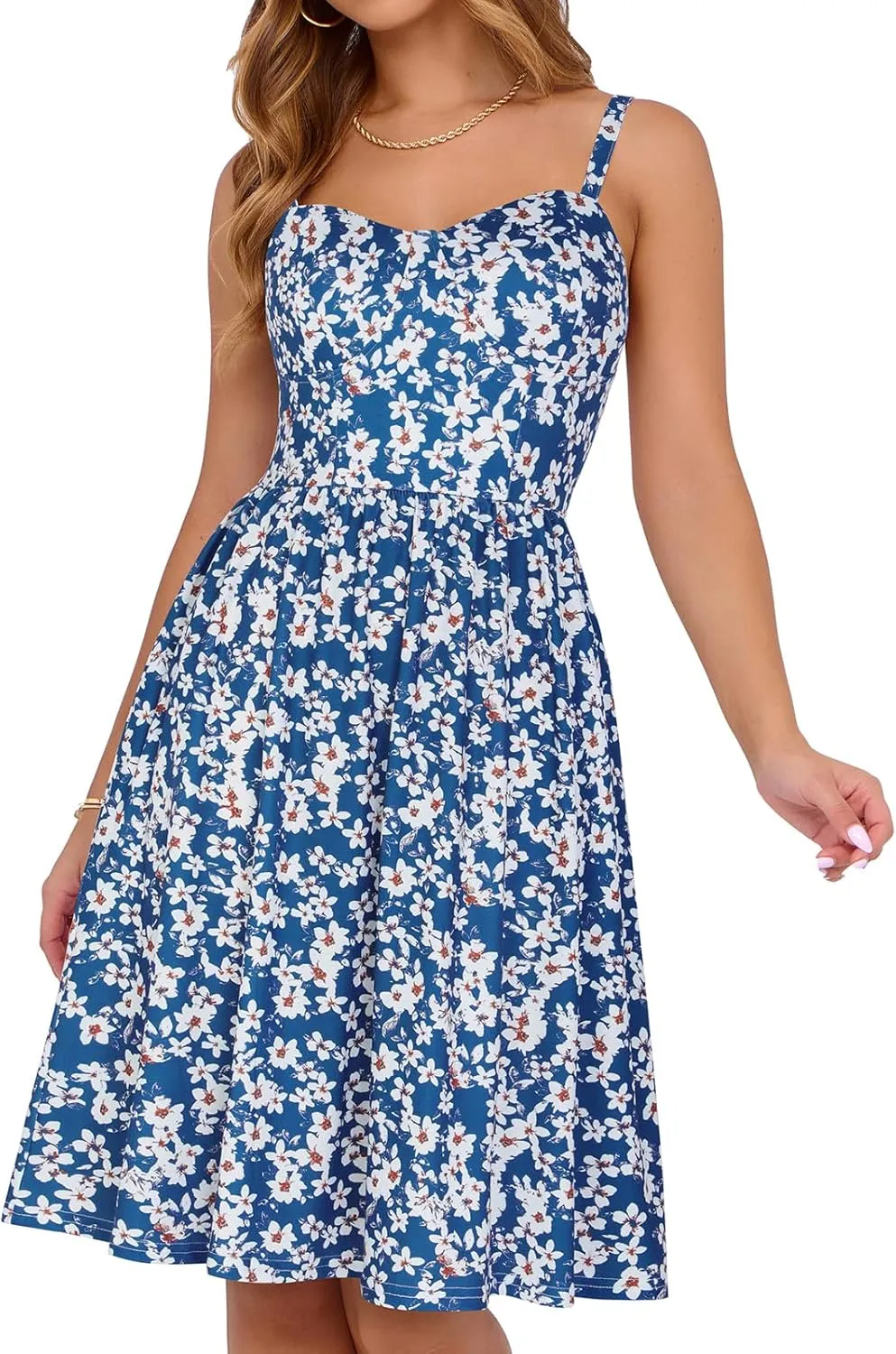 Summer Dresses for Women 2025 with Pockets Spaghetti Strap A-line Casual Beach Sundresses