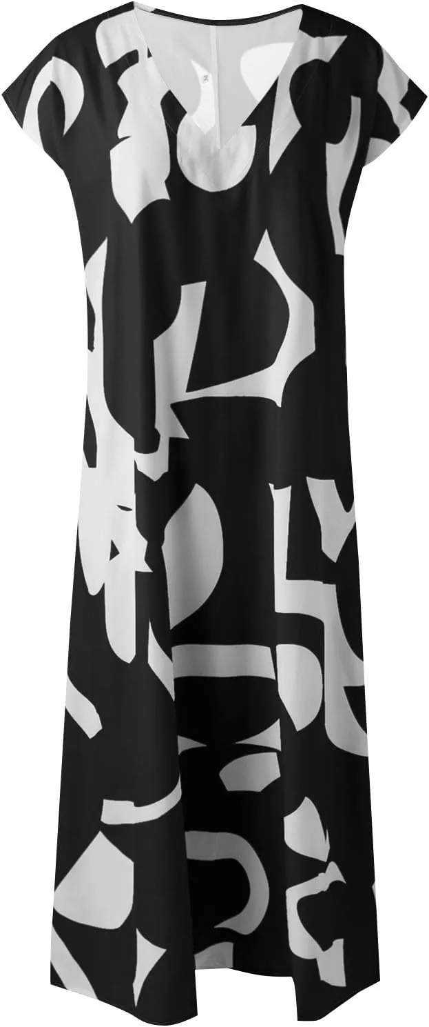 Summer Long Dresses for Women Casual Spring Sleeveless Boho Floral Sundresses Beach Vacation Maxi Dress Sundresses