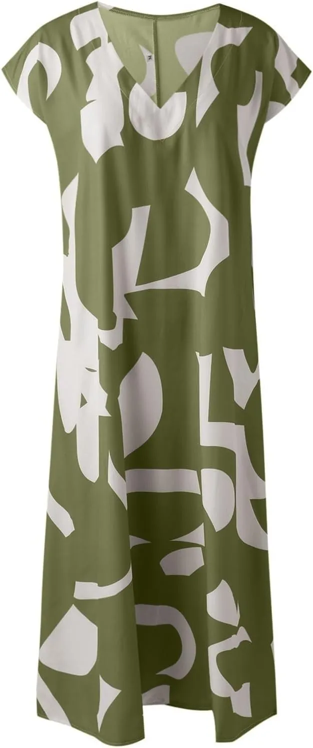 Summer Long Dresses for Women Casual Spring Sleeveless Boho Floral Sundresses Beach Vacation Maxi Dress Sundresses