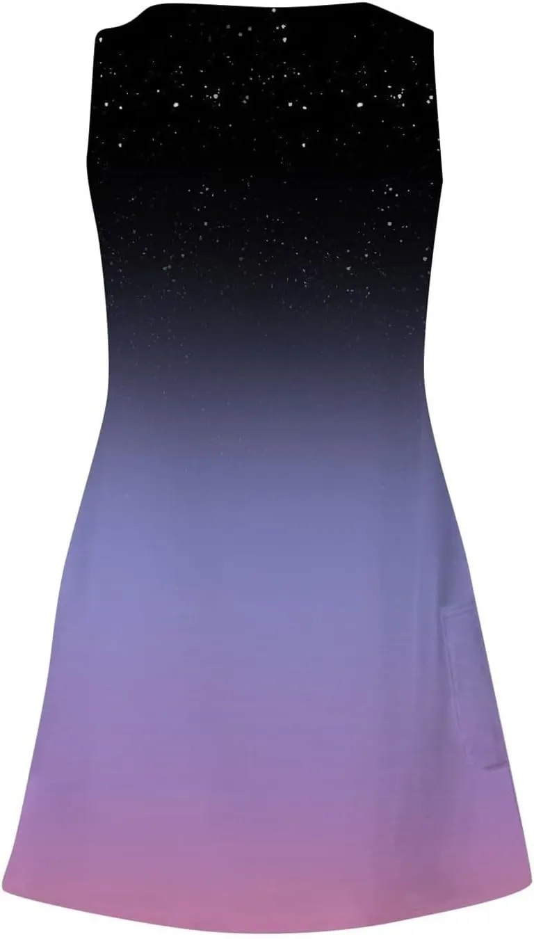 Summer Sleeveless Tank Dress for Women 2025 V Neck Sundresses Boho Dresses Beach Swimsuit Coverup with Pockets