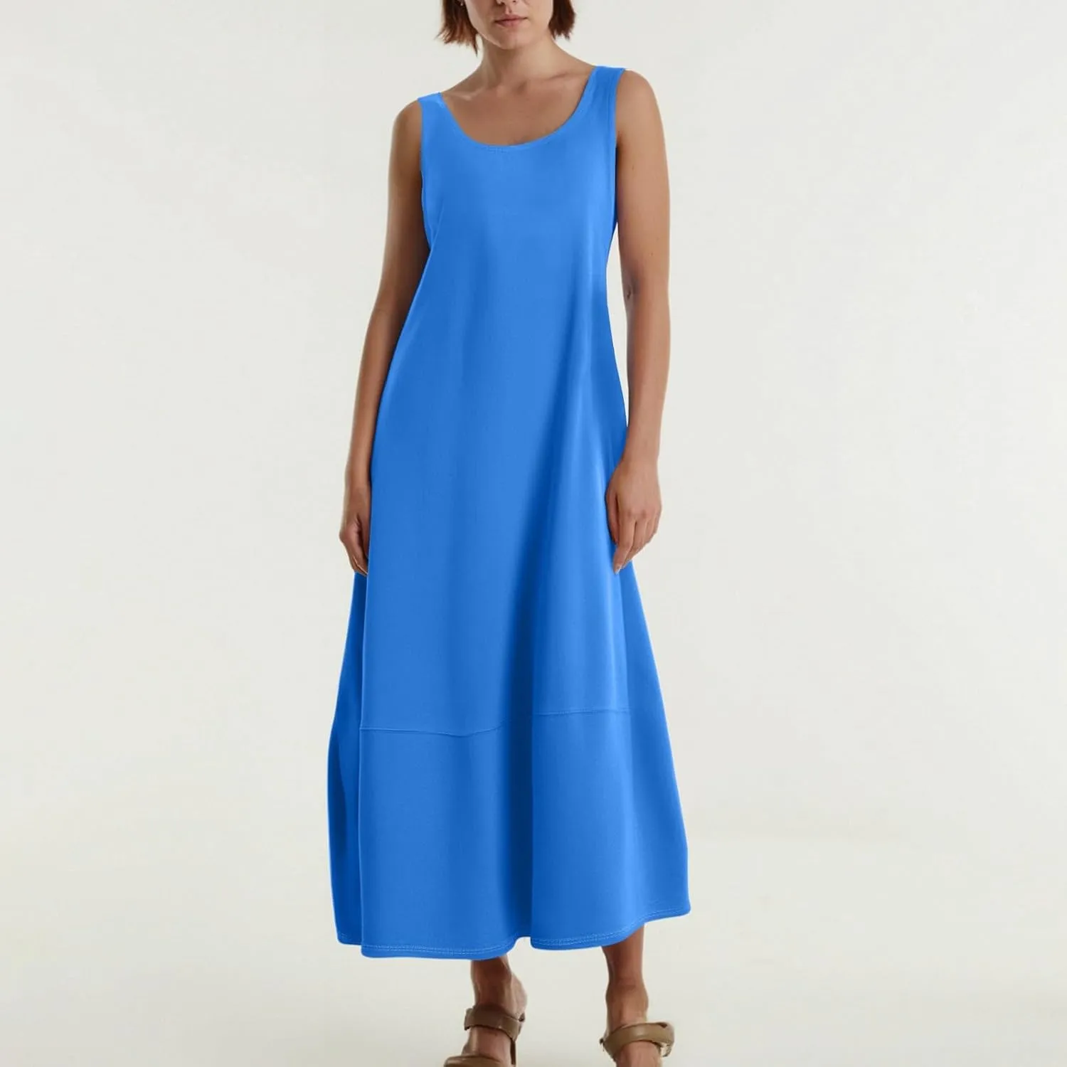 Sundresses for Women 2025 Casual Summer Beach Maxi Dress Scoop Neck Sleeveless Flowy Tank Dress Vacation Outfits