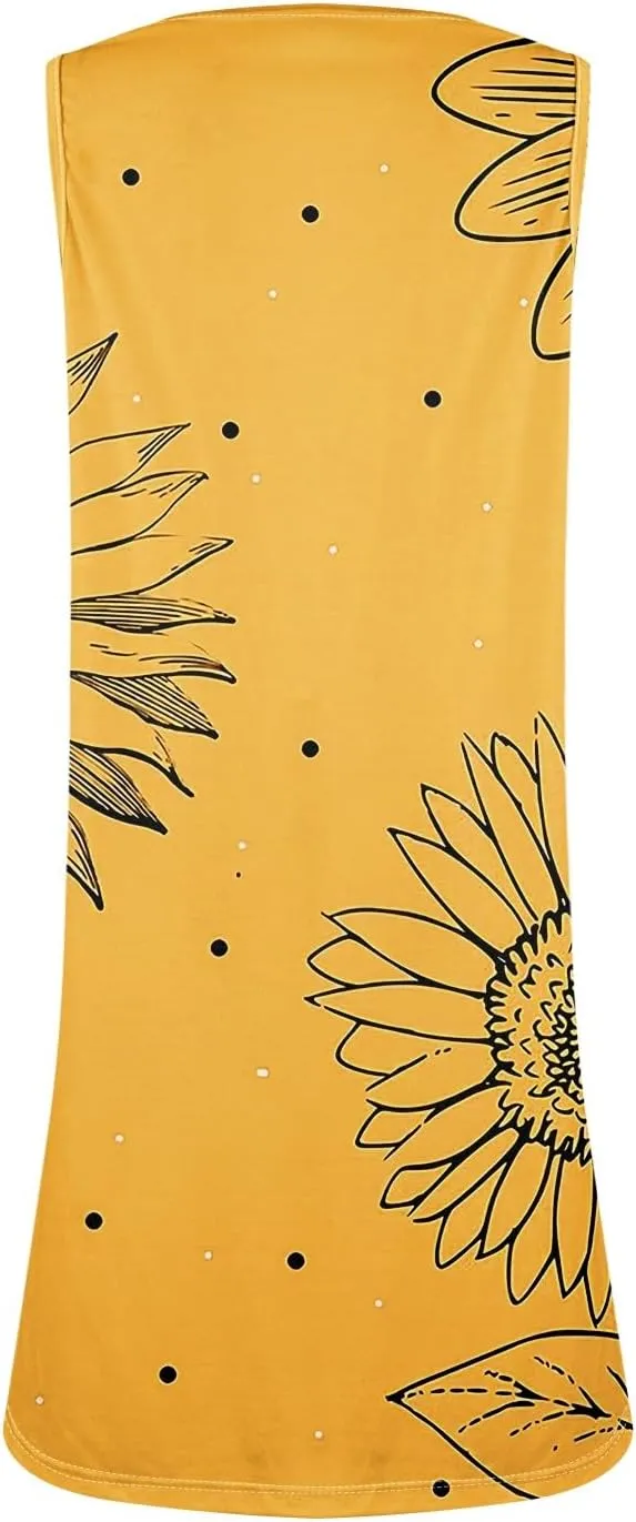 Sundresses for Women 2025 Midi Sleeveless Button Down Dresses for Women 2025 V Neck Vacation A Line Dress