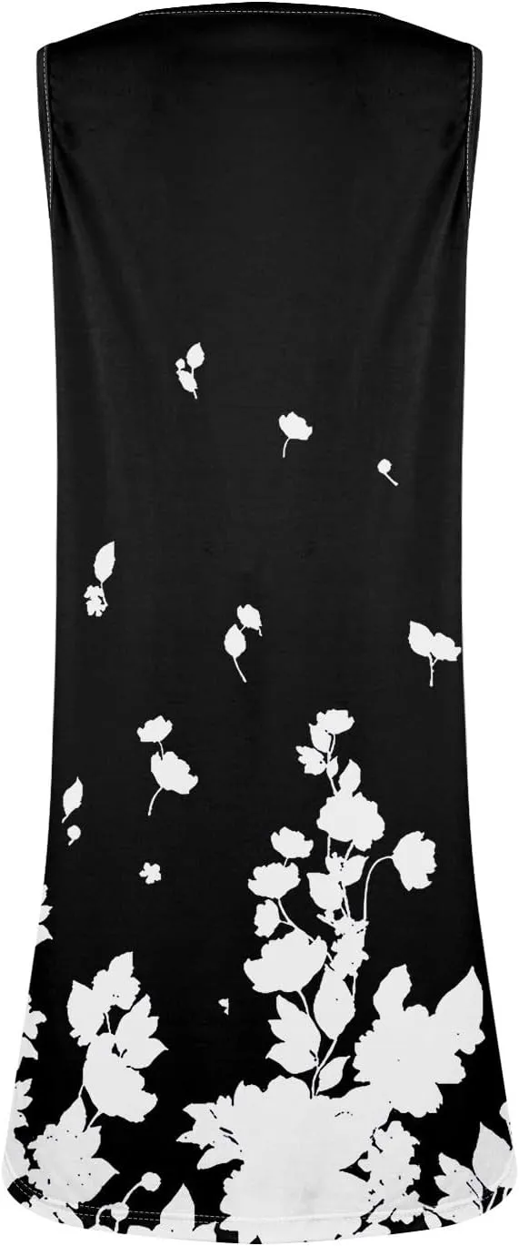 Sundresses for Women 2025 Midi Sleeveless Button Down Dresses for Women 2025 V Neck Vacation A Line Dress