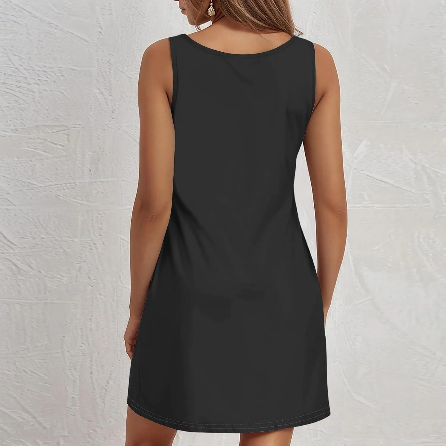 Sundresses for Women-2025 Summer Beach Casual Sleeveless Boho Modest Wrap Tank Dress with Pockets
