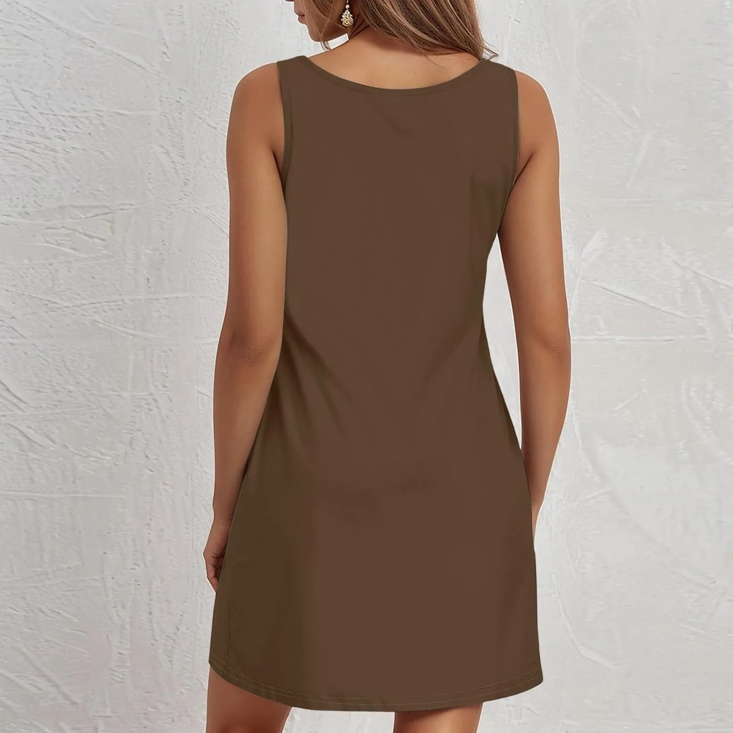 Sundresses for Women-2025 Summer Beach Casual Sleeveless Boho Modest Wrap Tank Dress with Pockets