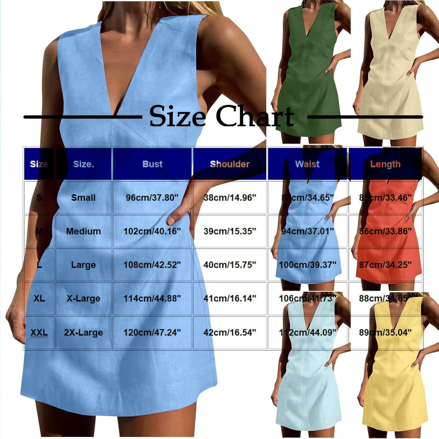 Tank Dresses for Women Summer Casual Loose Fit V Neck Sleeveless Sundress Trendy Solid Beach Vacation Mini Dress
