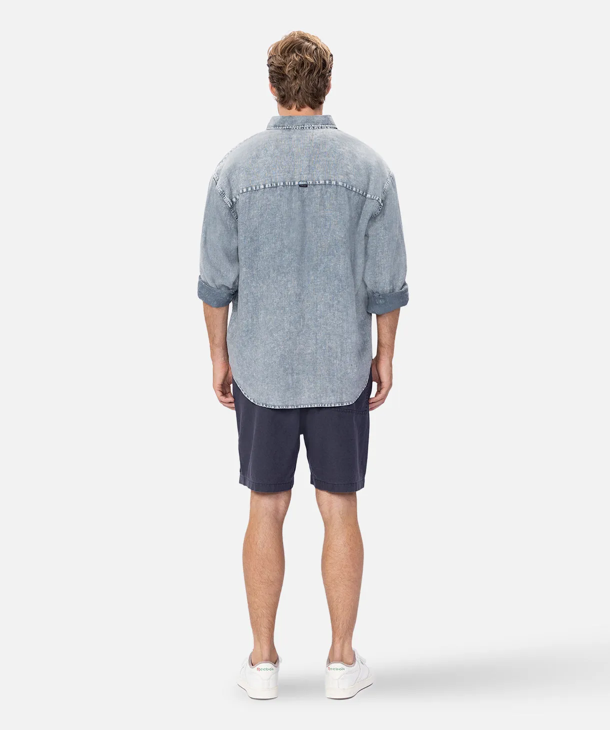 The Laverty L/s Linen Shirt - Washed Black