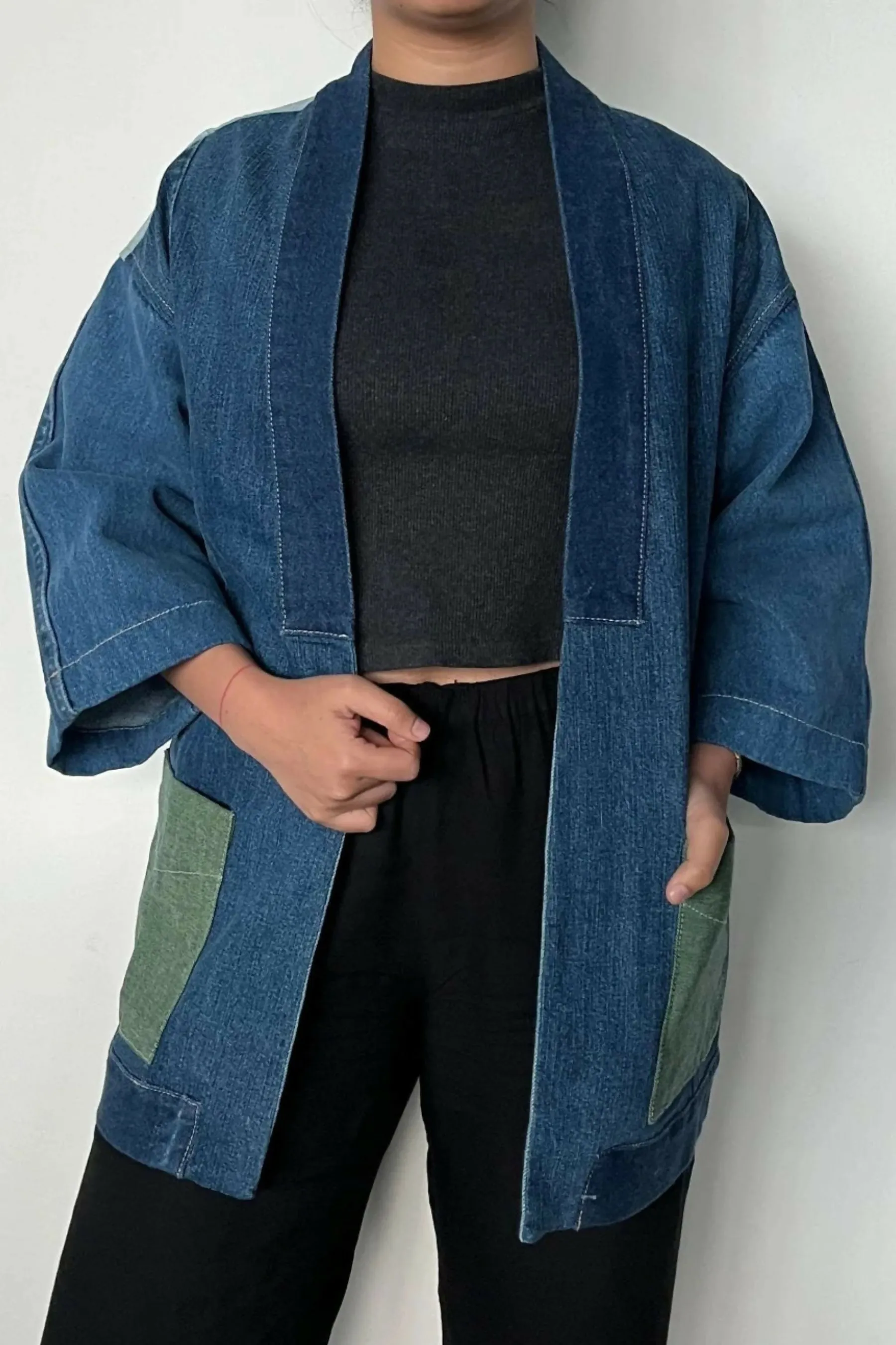 Timeless Upcycled Denim Kimono Jacket