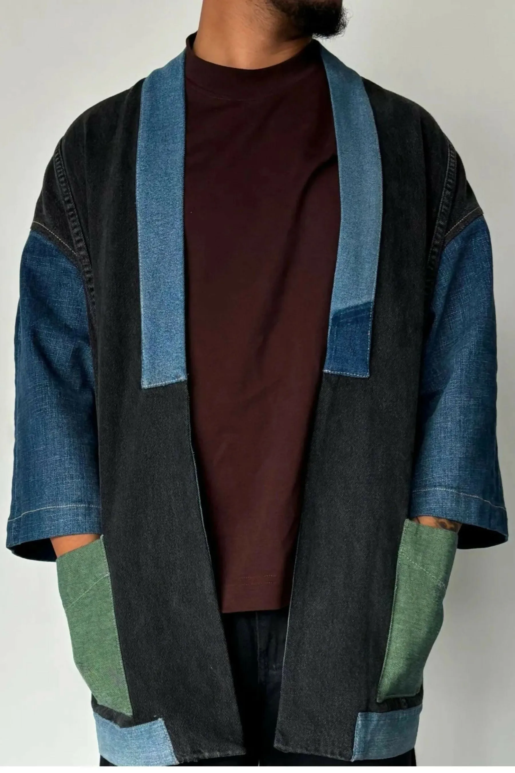 Timeless Upcycled Denim Kimono Jacket