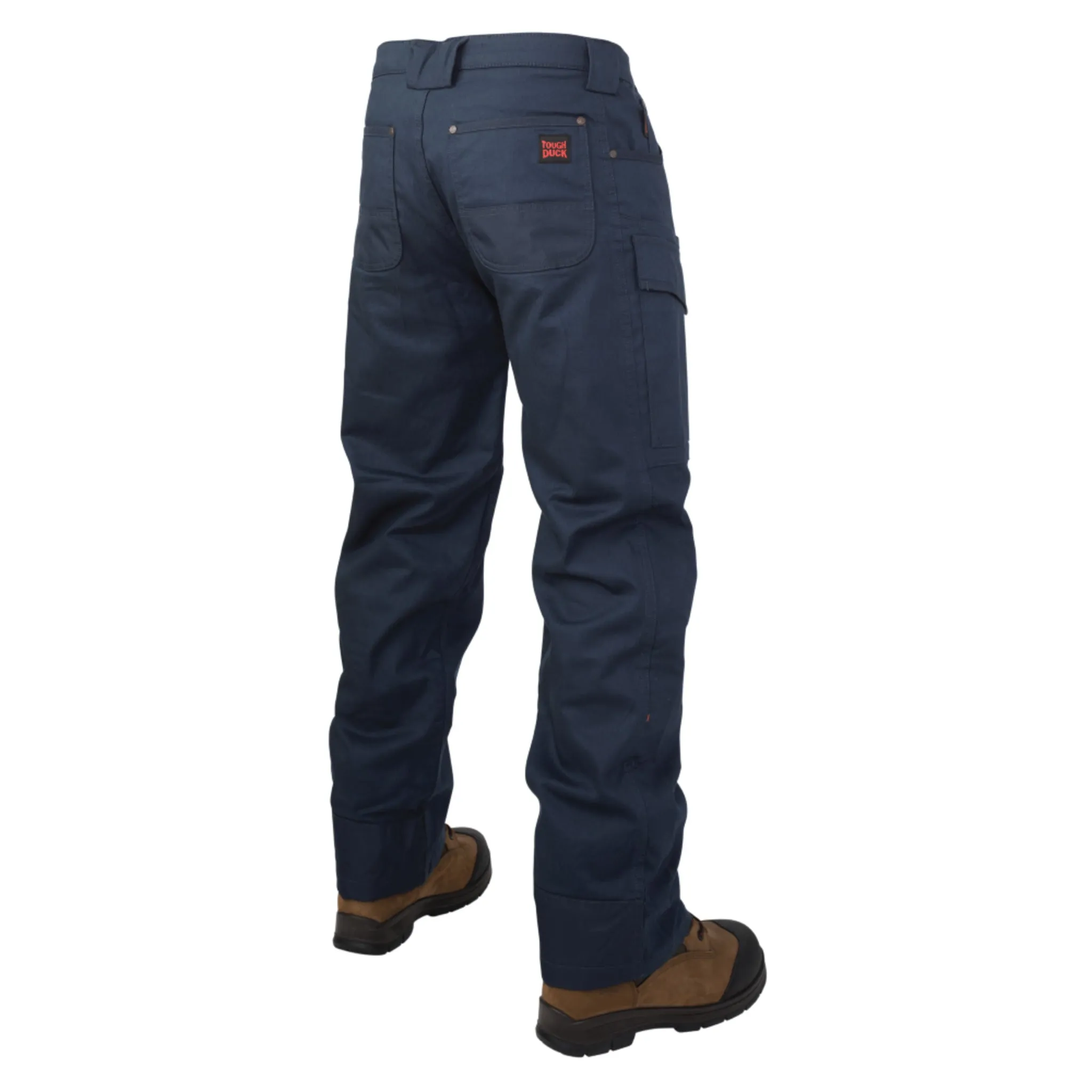 Tough Duck Men's Cargo Work Pants WP06 - Cotton Fleece Lined, Flex Twill, Multi Pockets, Reinforced, Durable, Stretch Waist, Triple Stitched, Heavy-Duty Workwear | Sizes 28-44