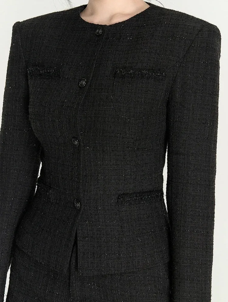 Tweed Boxy Blazer and Shorts Two-Piece Set