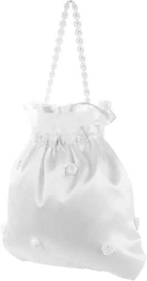 VALICLUD Bridal Bridesmaid Satin Flower Bag Wedding Shower Bag Flower Girl Handbag