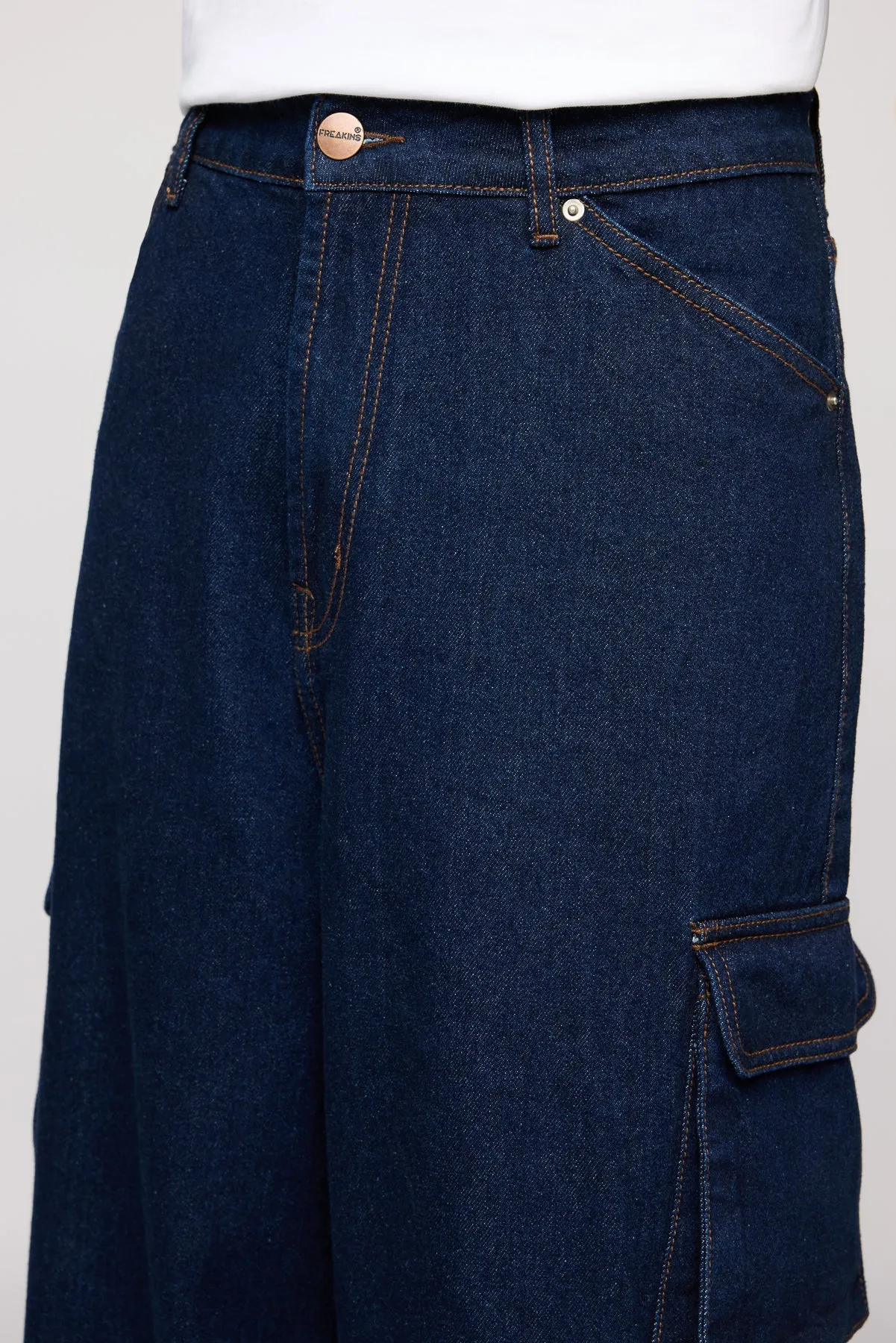 Valor Blue Men's Wide Cargo Jeans