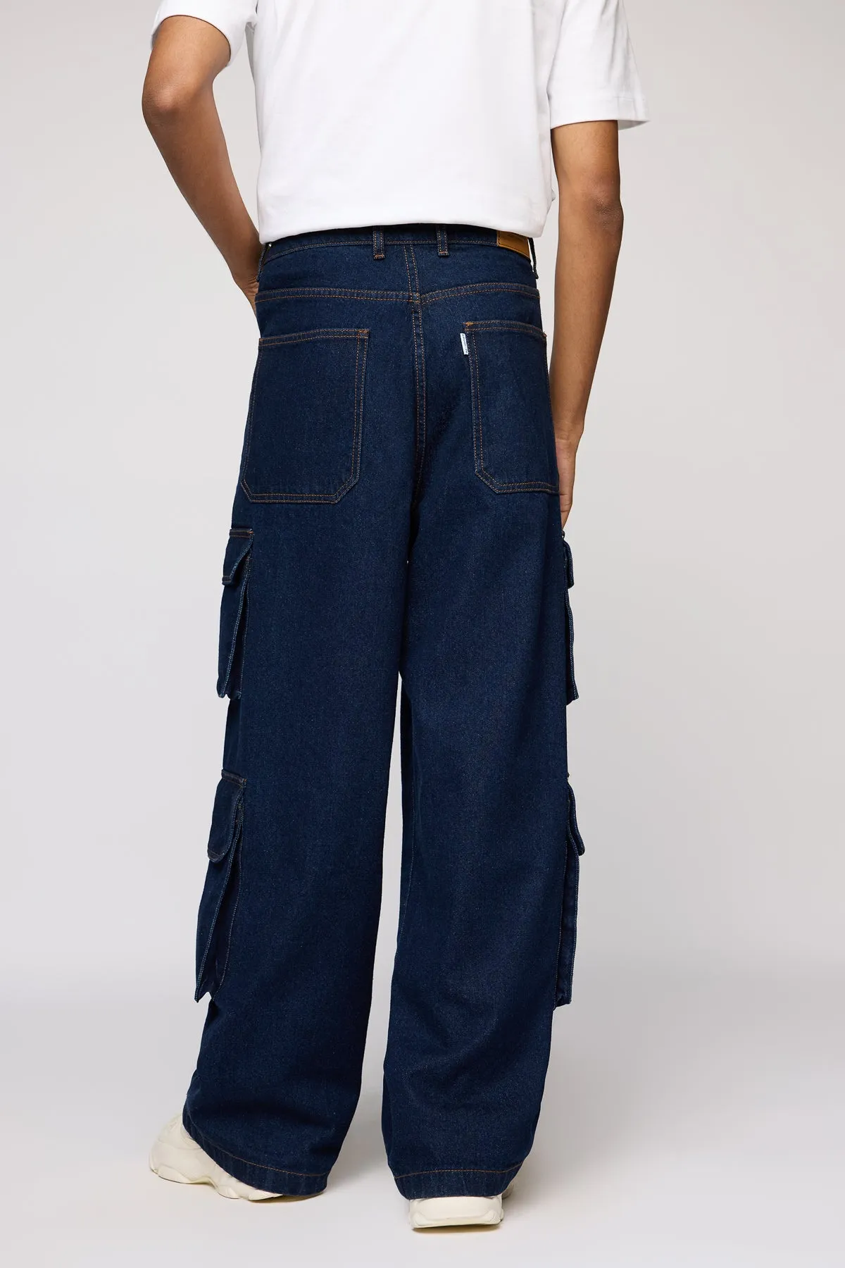 Valor Blue Men's Wide Cargo Jeans
