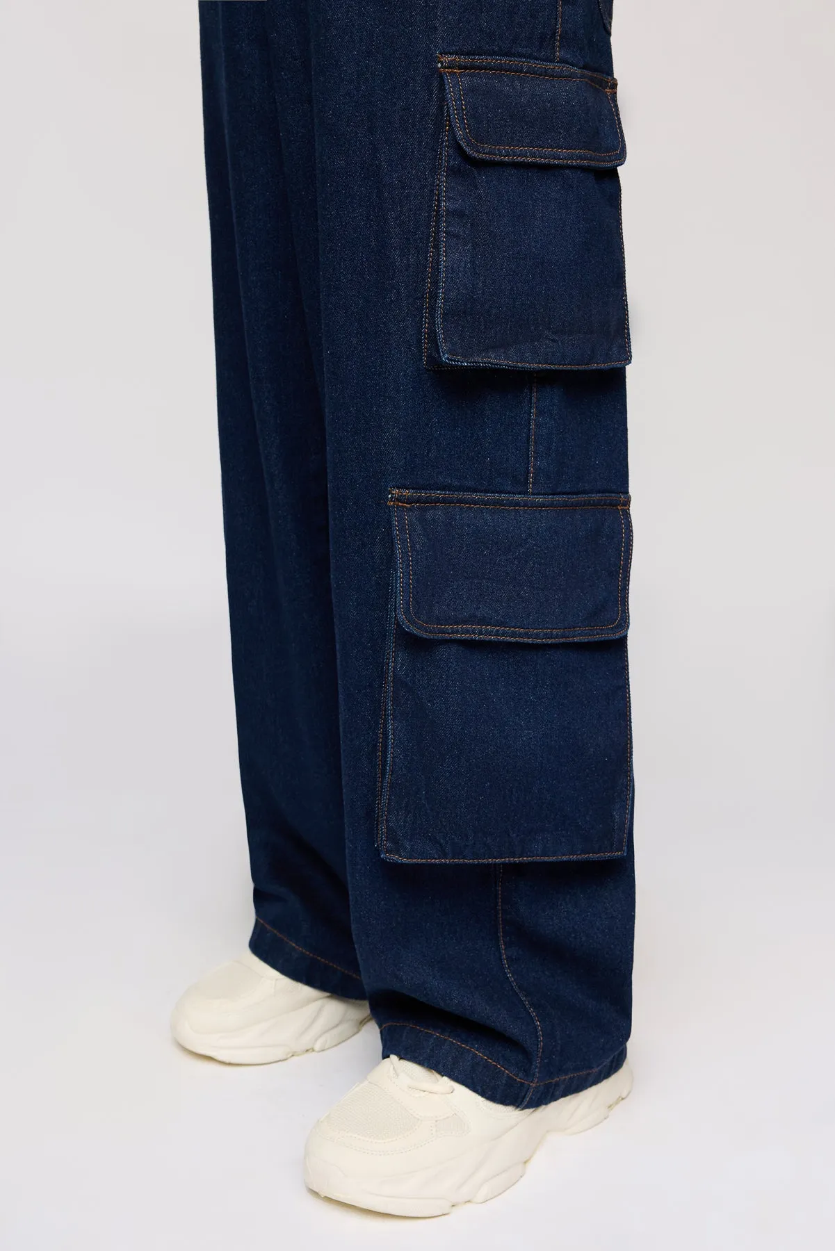 Valor Blue Men's Wide Cargo Jeans