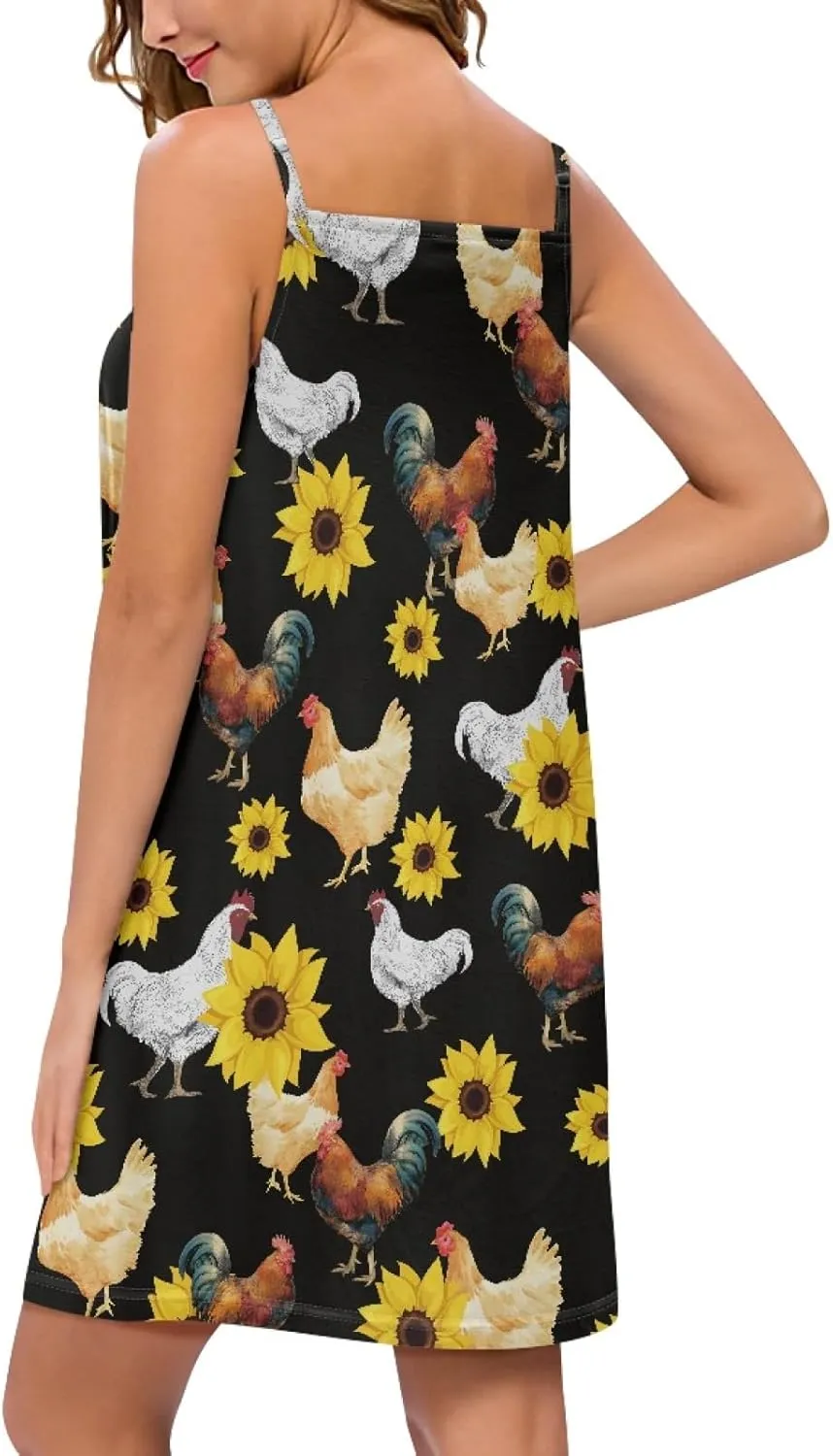 Veniyate Women's Adjustable Spaghetti Straps Dress V Neck Flared Slip Dresses Beach Summer Sleeveless Sundress