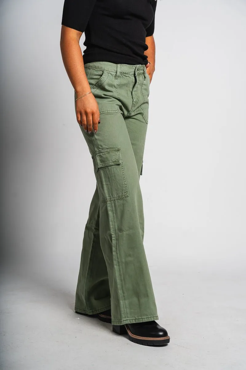 Vervet high rise utility cargo jeans army green