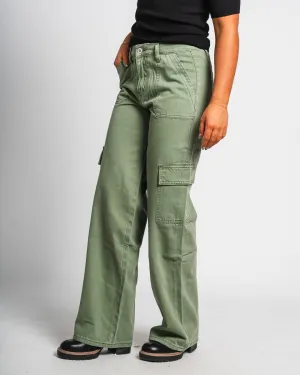 Vervet high rise utility cargo jeans army green