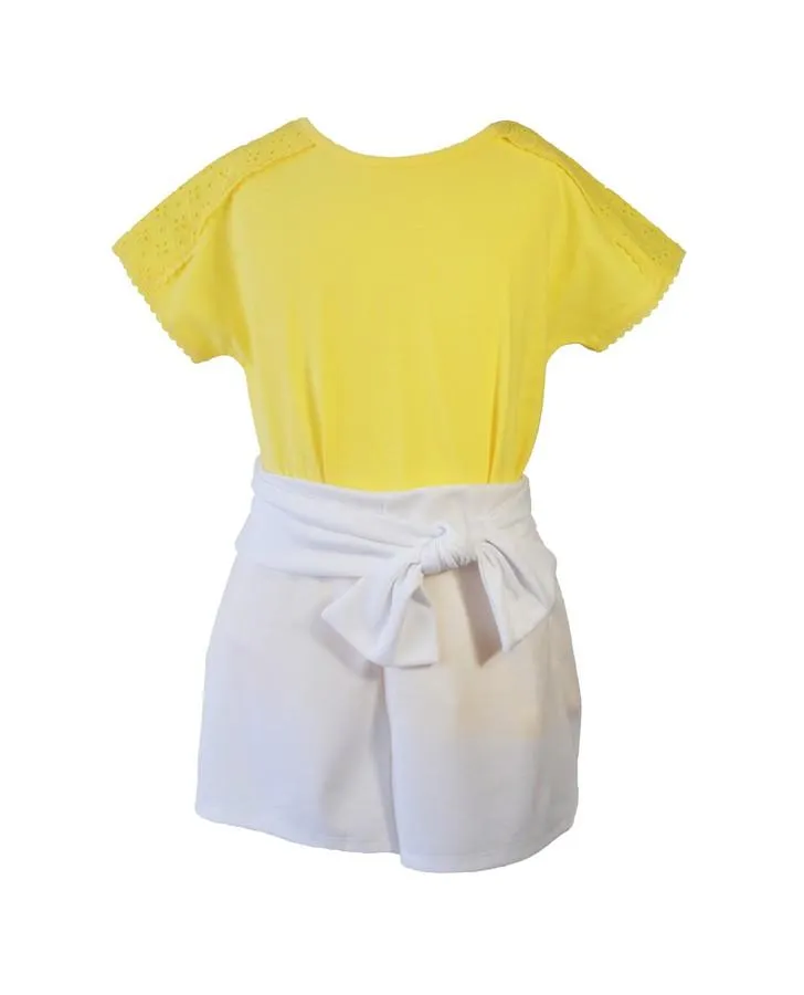 White Side Bow Detail Shorts