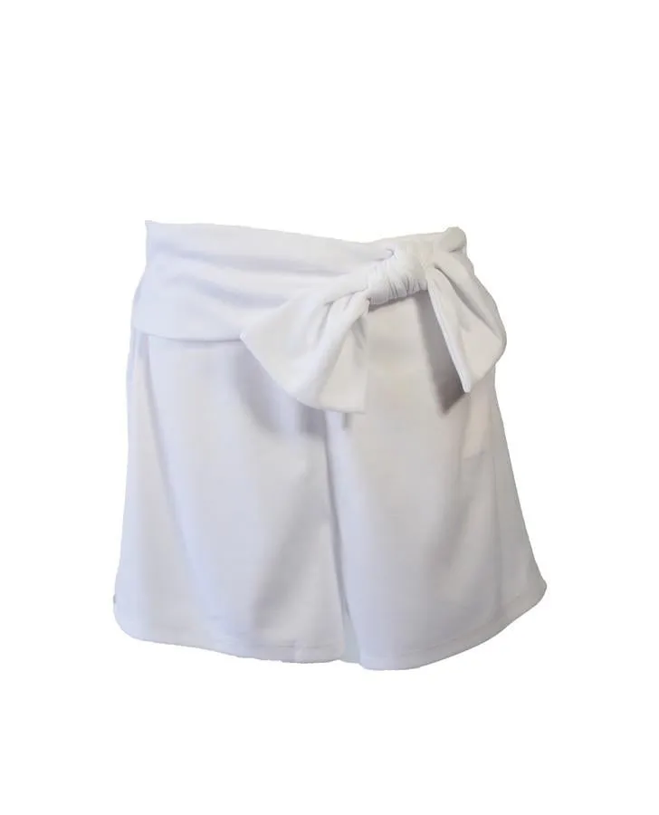 White Side Bow Detail Shorts