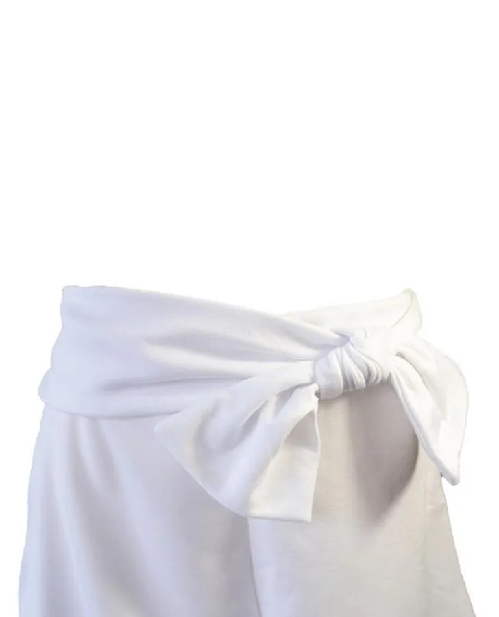 White Side Bow Detail Shorts