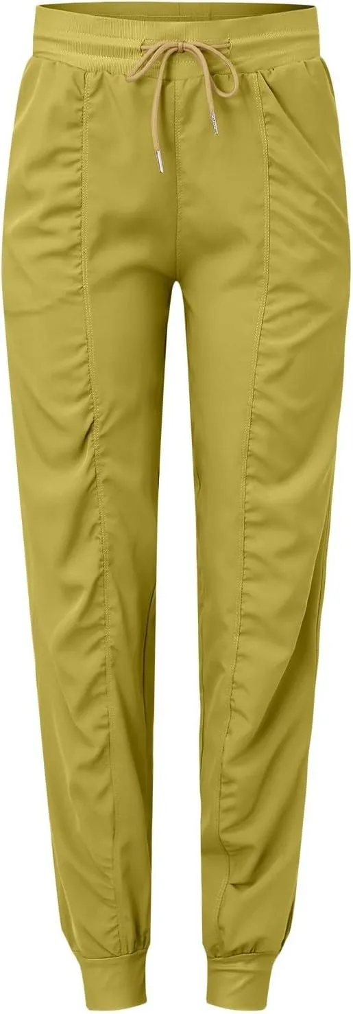 Women Cotton Linen Summer Striped Palazzo Lounge Pants Elastic Waist Stretchy Plus Size Trouser Trendy