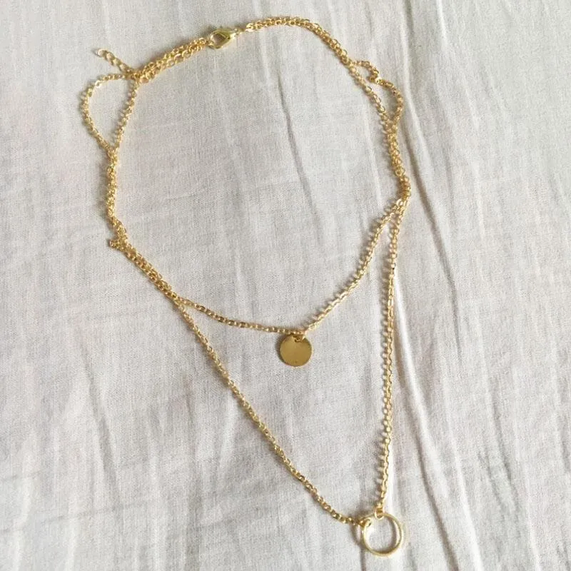 Women Fashion Long Chokers Necklaces Pendants Gold Silver Accessories