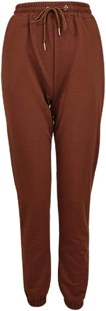 Women Jogger Sweatpants Solid High Waist Drawstring Baggy Pants Cinch Bottom Runing Workout Trousers with Pockets