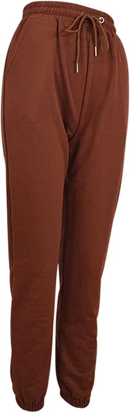 Women Jogger Sweatpants Solid High Waist Drawstring Baggy Pants Cinch Bottom Runing Workout Trousers with Pockets